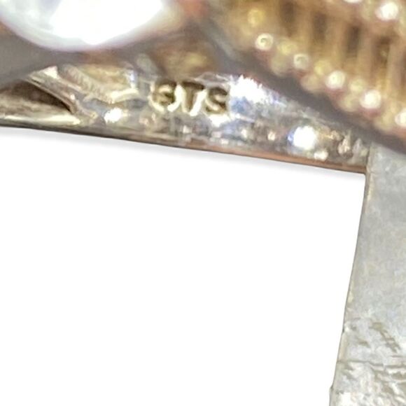 Aquamarine 9 stone ring I. Sterling silver marked 925 & GTS tested size 6 - Picture 10 of 15